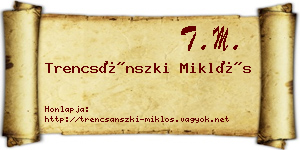 Trencsánszki Miklós névjegykártya