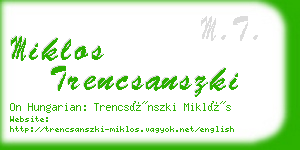 miklos trencsanszki business card